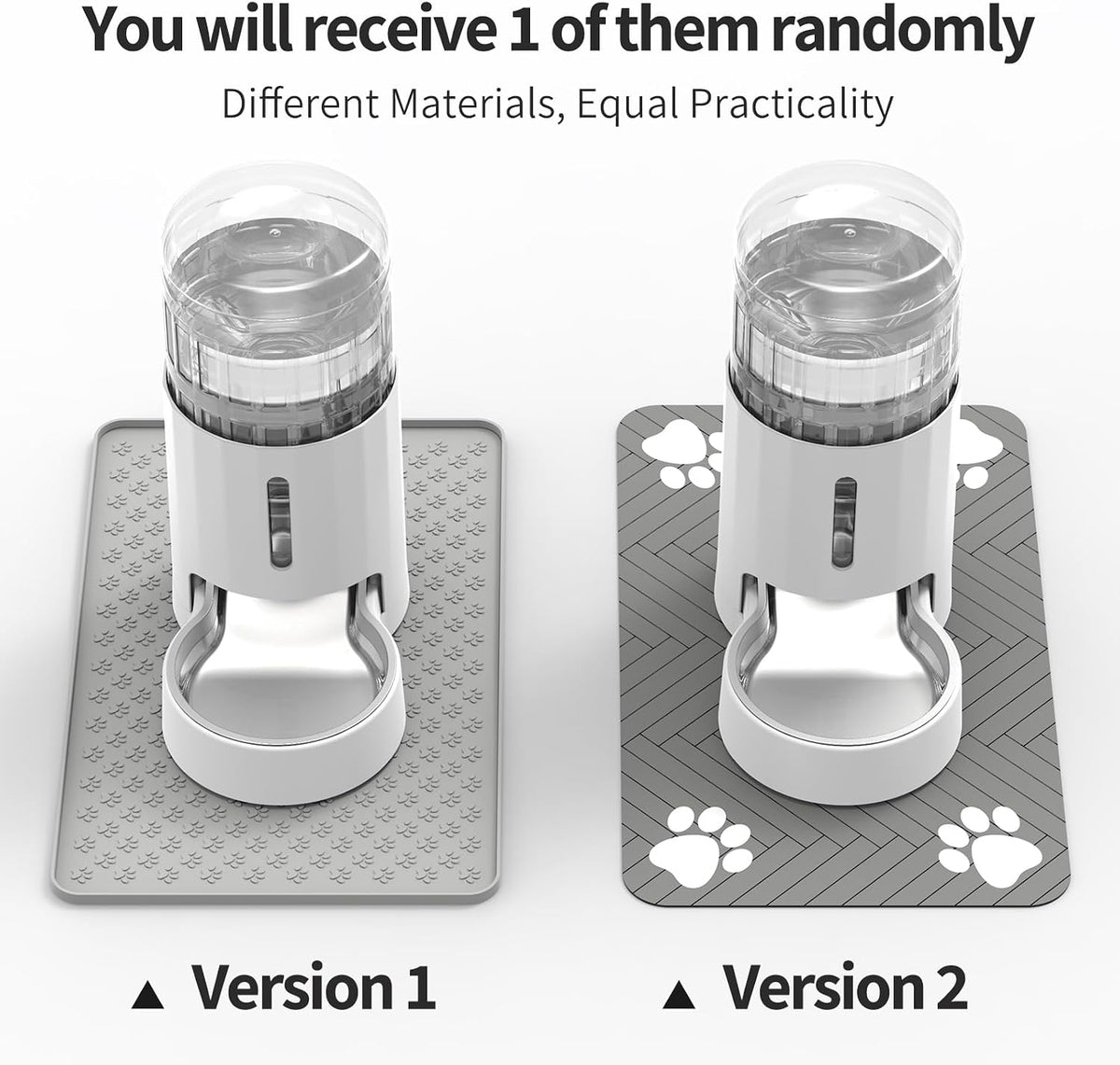 JUNSPOW Cat Water Dispenser and Stainless Steel Bowl – Essentials for Cats - White / 4L + Mat - image 2