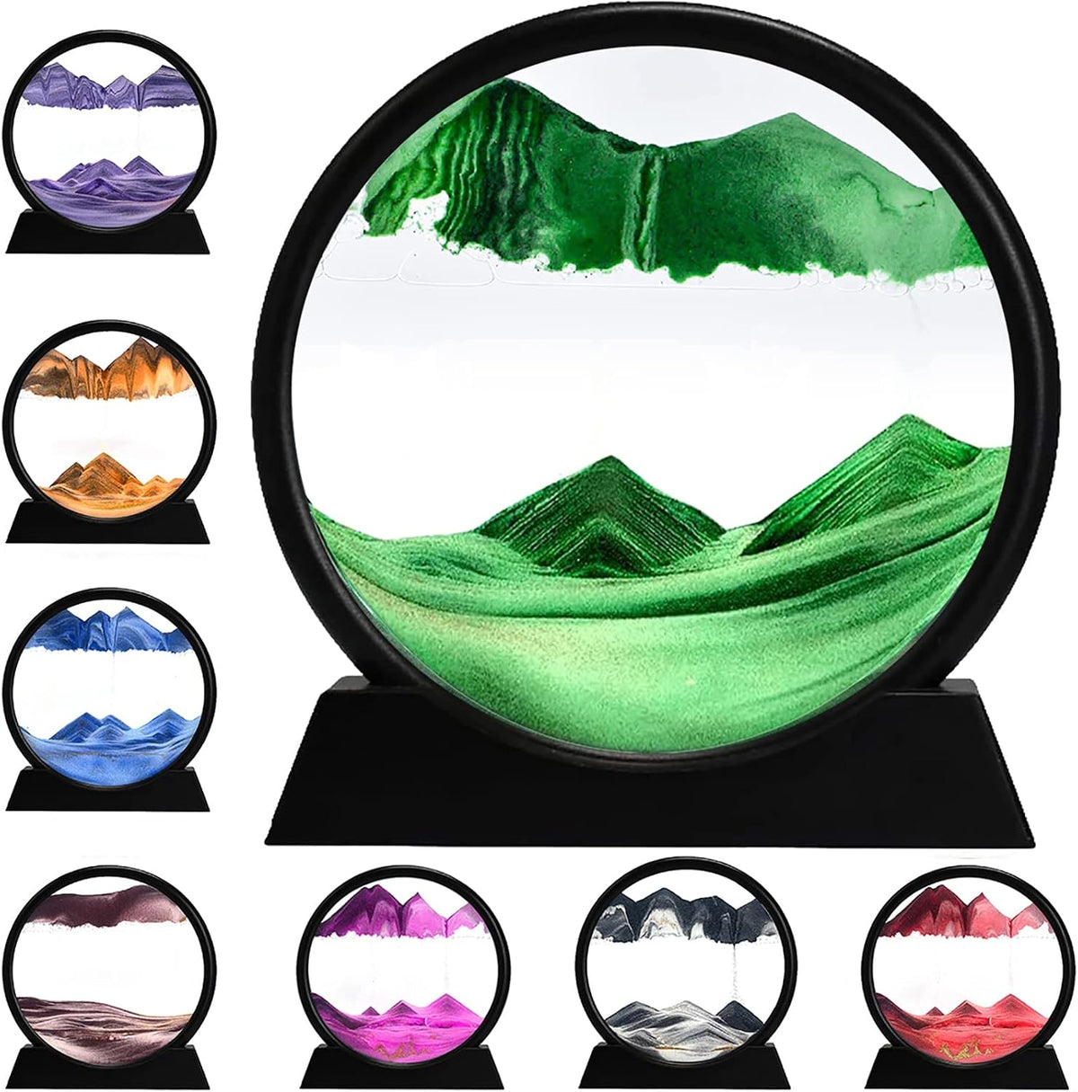 rysnwsu 3D Dynamic Sand Art Liquid Motion - Green / 12''
