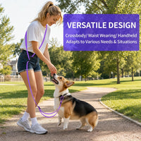Kazazoo Hands-Free Dog Leash Adjustable Length 5-8 Ft - Purple / M - image 2