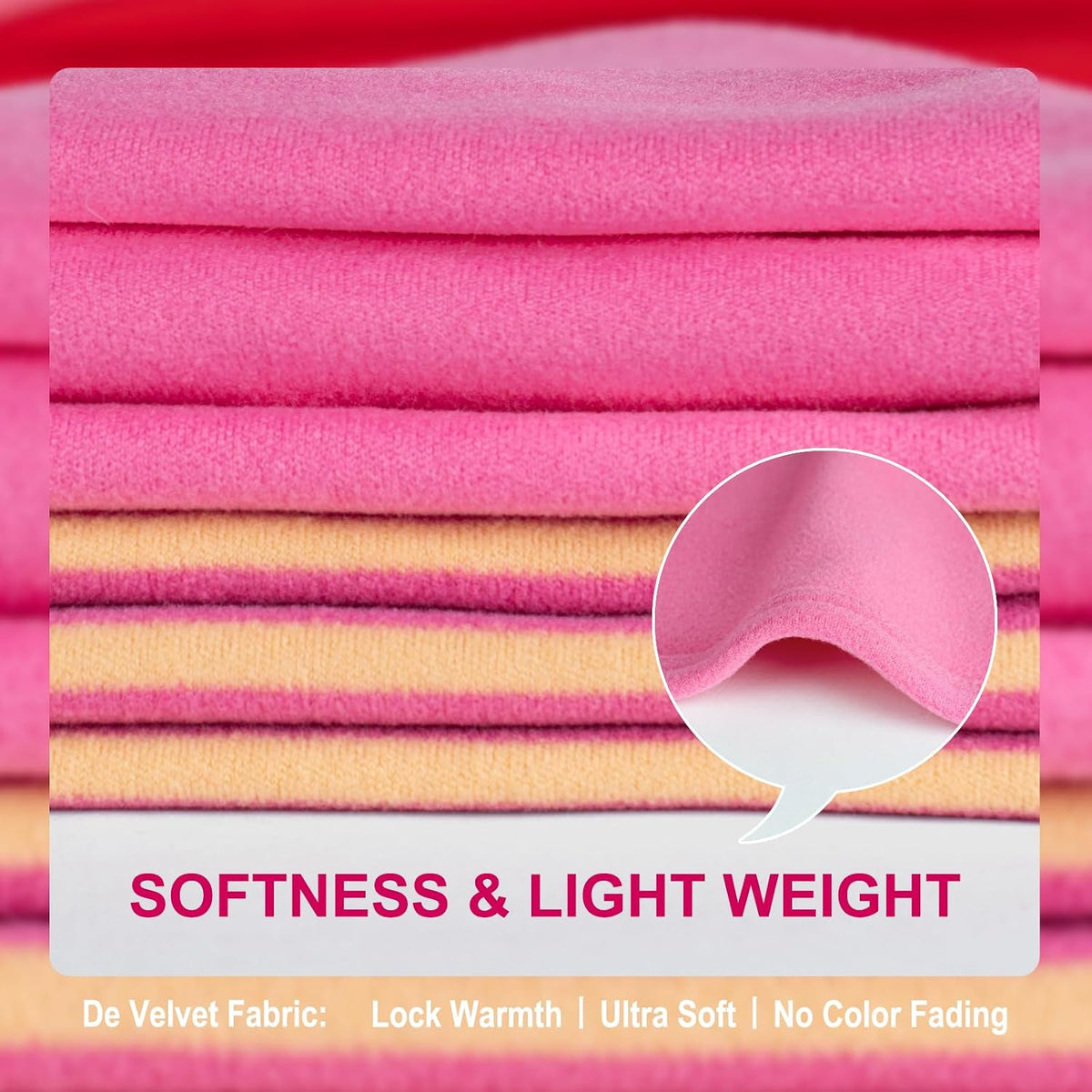 KYEESE 2Pack Dog Sweater for Small Dogs Soft Pet Coats Fleece - 8# Pink+Pink Stripe / Large (12-18lbs) - image 2