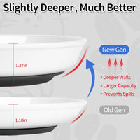 Cat Food Bowl, Whisker Friendly Ceramic Cat Bowls with Nonslip Silicone Bottom, Pack of 3 Quiet - Fishbone Deep 3 Pack - image 2