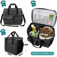 PetAmi Dog Travel Bag Organizer, Pet Supplies Diaper Tote - Large - 15.5"L x 9.5"W x 14.0"H / Charcoal - image 2
