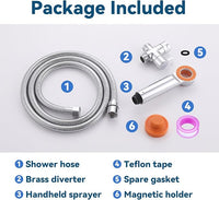 Dog Shower Attachment, 3 Mode Handheld Sprayer with ON/OFF Switch, G1/2" Metal Diverter, 100 Inches Stainless Steel Hose, No Drill Holder, for Pet and Dog Washing in Bathroom