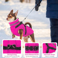 Dogcheer Dog Coat with Harness - Pink / Large(Chest:24.8"Back:16.9" Neck:17.7") - image 2