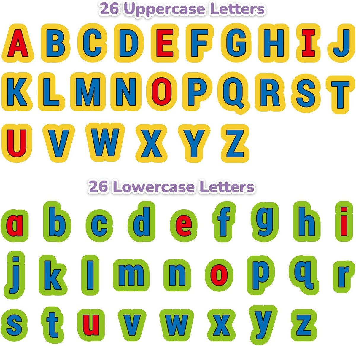 CHEFAN 104 piece felt alphabet letters set in bright colors, uppercase and lowercase - view 4