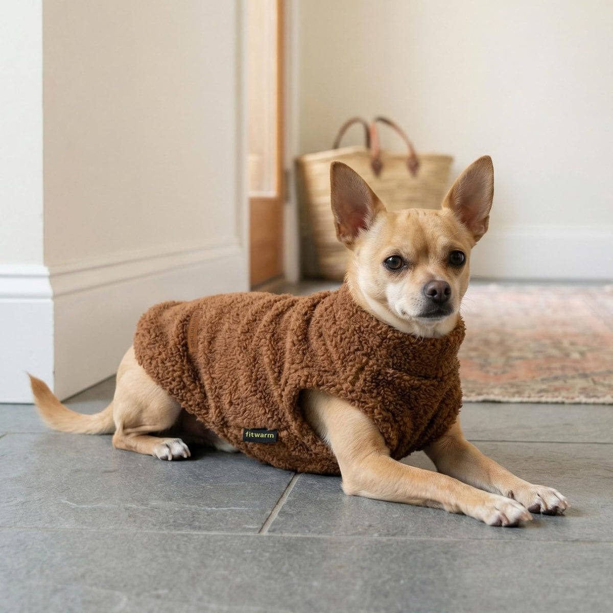 Fitwarm 2 Pack Striped Fleece Dog Sweater - Medium / Brown-White - image 4