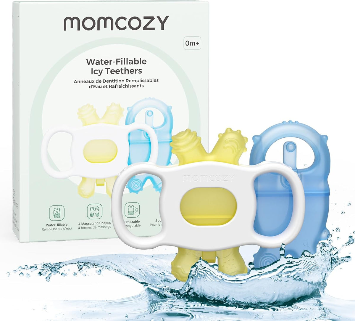 Momcozy Baby Teether Toys - Yellow and Blue