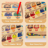 WOODENFUN magnetic color number maze, wooden Montessori counting board with magnetic pen and beads - view 15