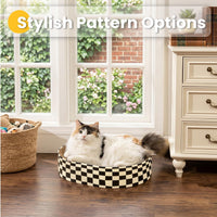 Conlun Oval Cat Scratcher Bed - Checkerboard / Medium (16.9"L x 12.9"W x 3.5"Th) - image 3
