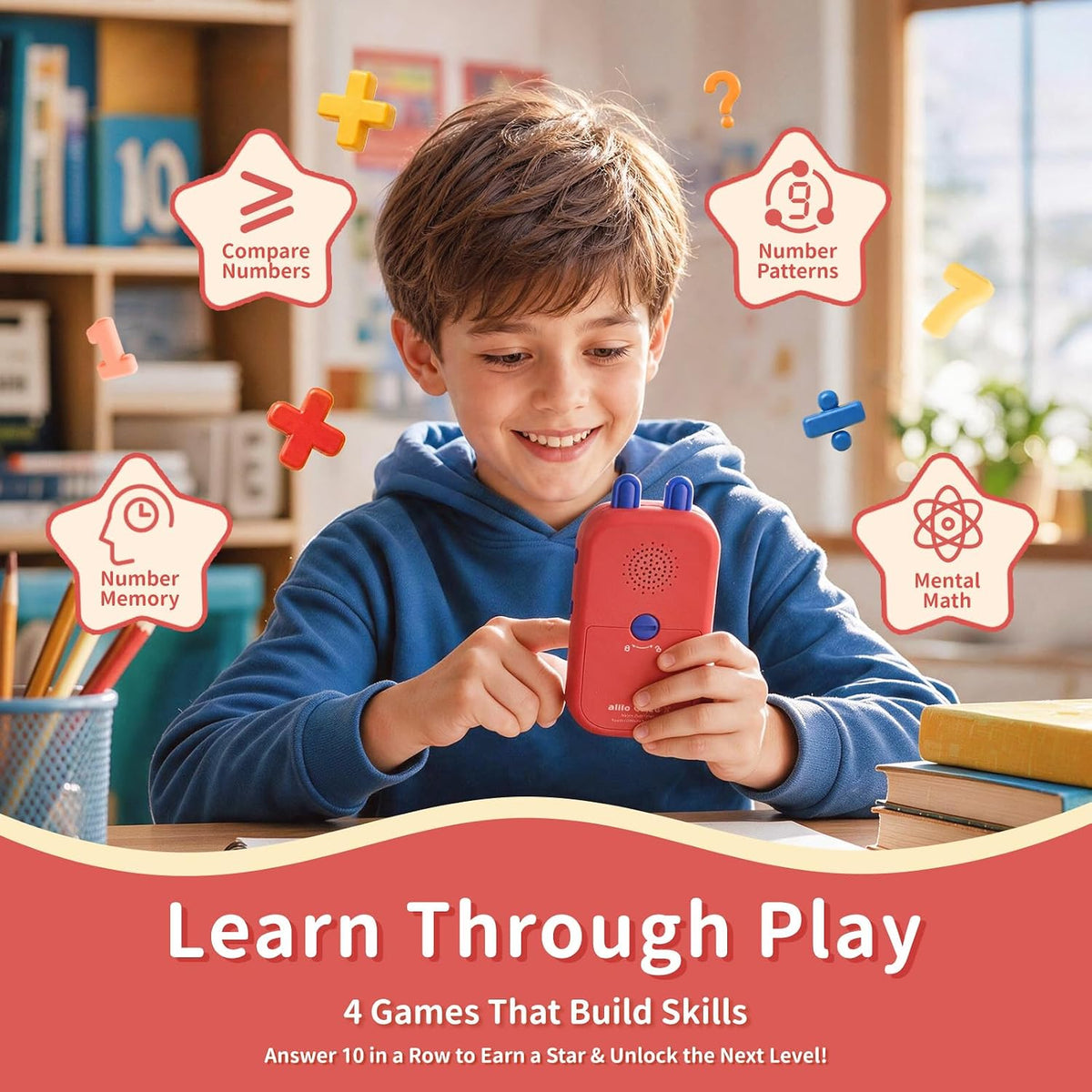 alilo Math Games for Kids Ages 5-12 - Red (Age 8-12) - image 2