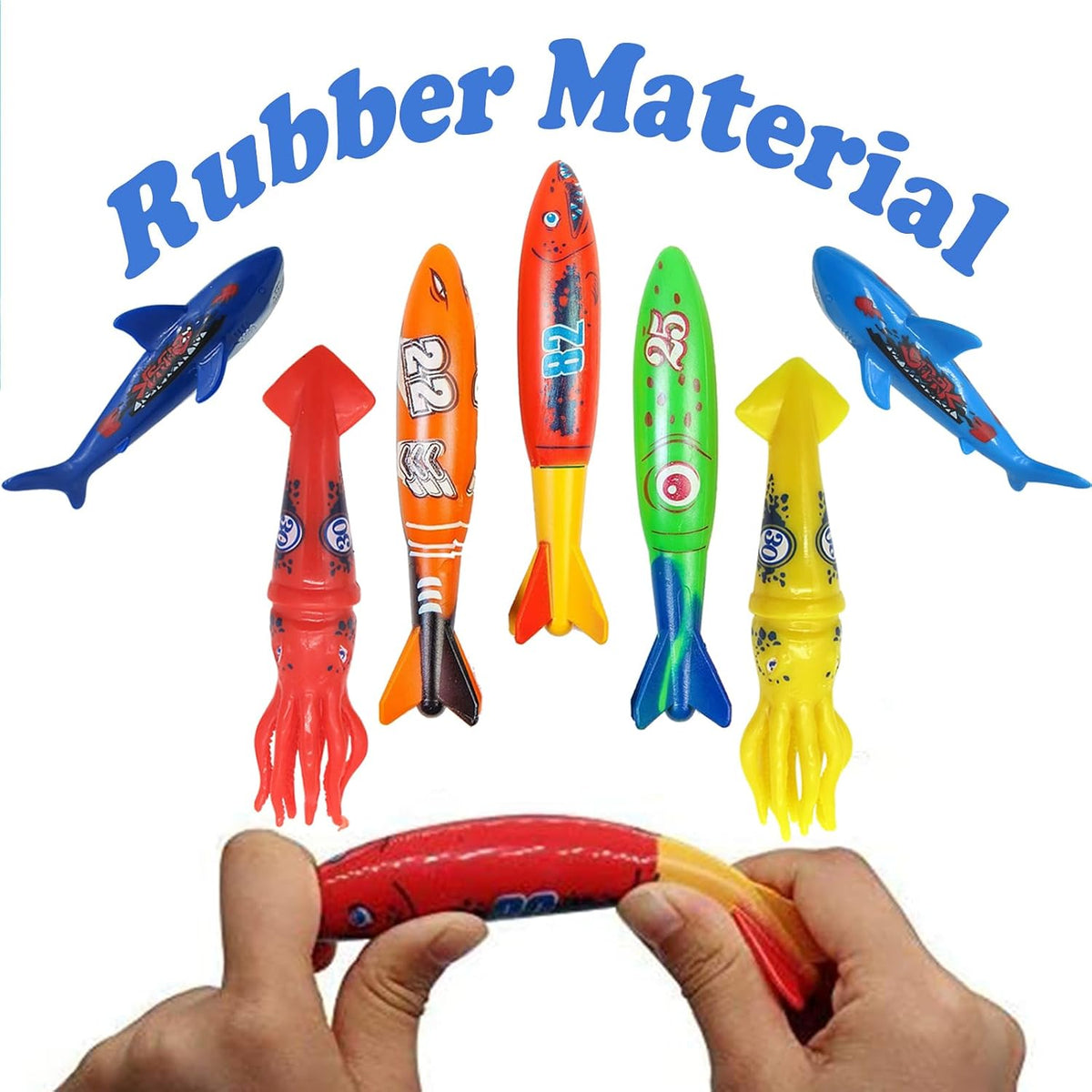Haktoys Pool Diving Toy Set, Sinking Torpedoes for Kids & Adults - Multicolor Diving Bundle - image 4