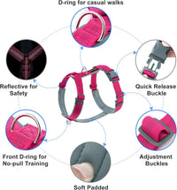 Plutus Pet No Pull Dog Harness - M / Hot Pink - image 2