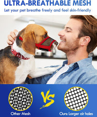 Dog Muzzle, Soft Air Mesh Muzzles for Large Sized Dogs - Red / S - image 2