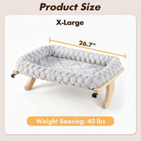 Cloud-Soft Wooden Cat Window Sill Perch with Zipper Cushion - Gray / X-Large - image 4