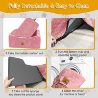 Dog Car Seat for Small/Medium Dogs, Memory Foam Dog Booster Seat - Pink / Large - image 4