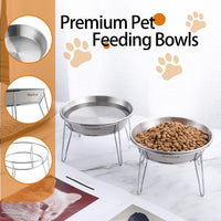 Elevated Cat Bowls, Wide Stainless Steel Cat Food Bowls with Metal Stand Whisker Stress-Free - 4 pack raised bowls - image 4