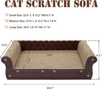 Scratching Sofa, Couch Shaped Thick Scratching Cardboard, Lounge Bed for Indoor Rest&Play, Sofa Scratcher Pad (Brown, 22.4" L X 12.2" W X 6.3" H)