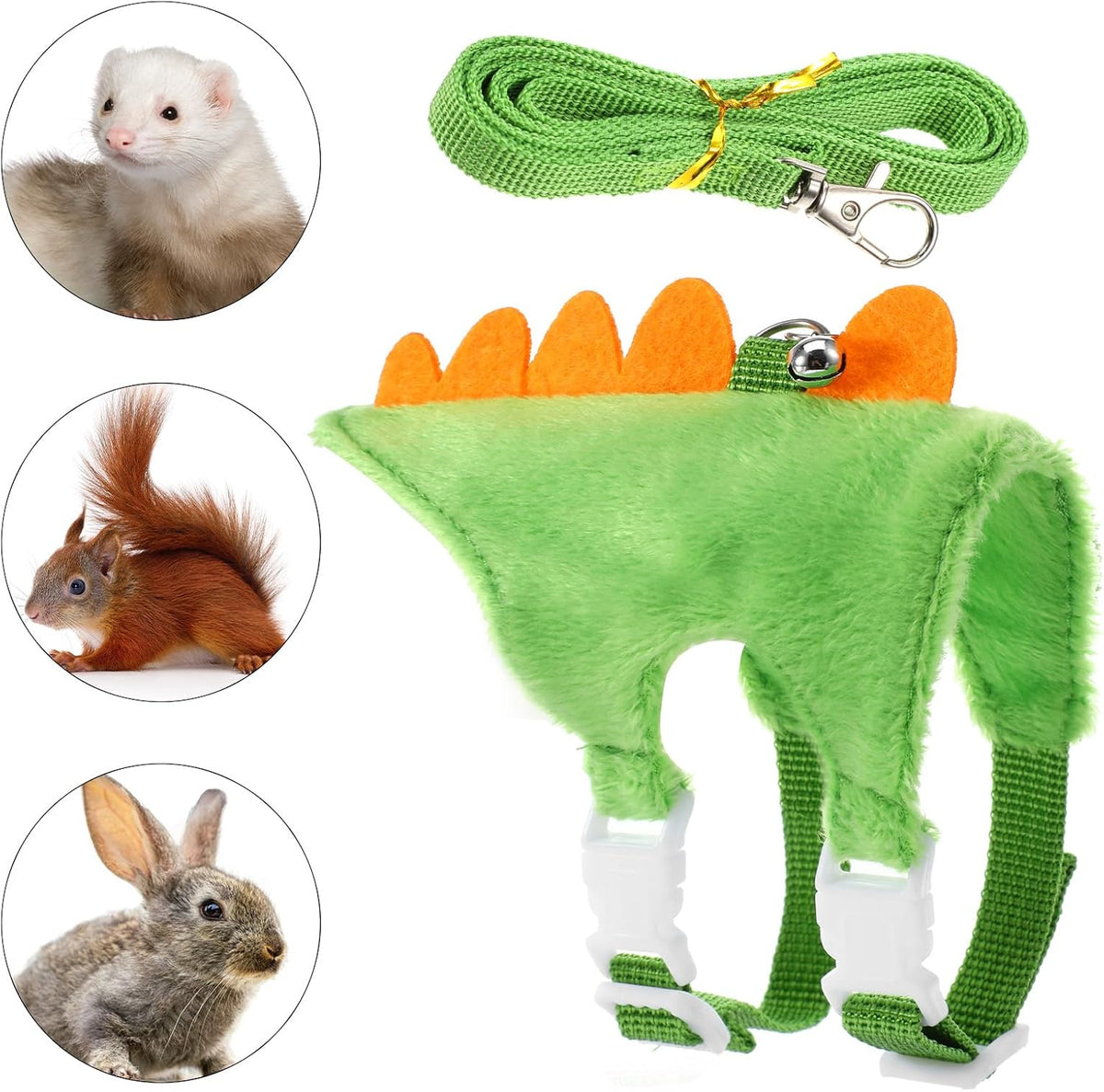 Ferret Harness and Leash Set Small Animals Vest Harness with Safe - Green - image 4