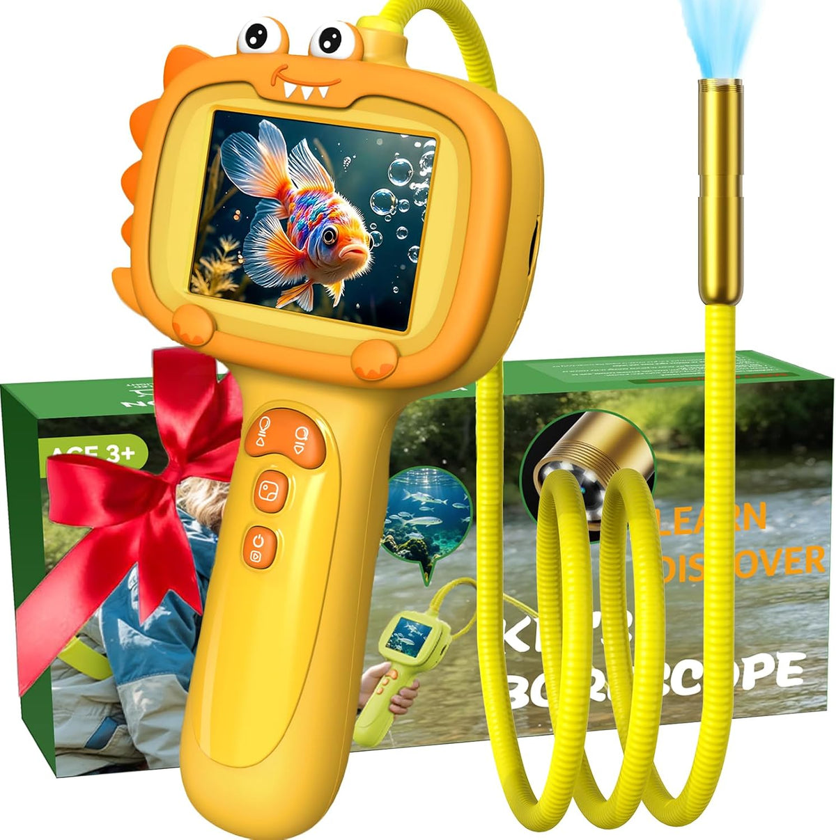 Kids Borescope Camera Toy with Lights for Boys and Girls Ages 3-12 – Fun for Kids & Family - Orange