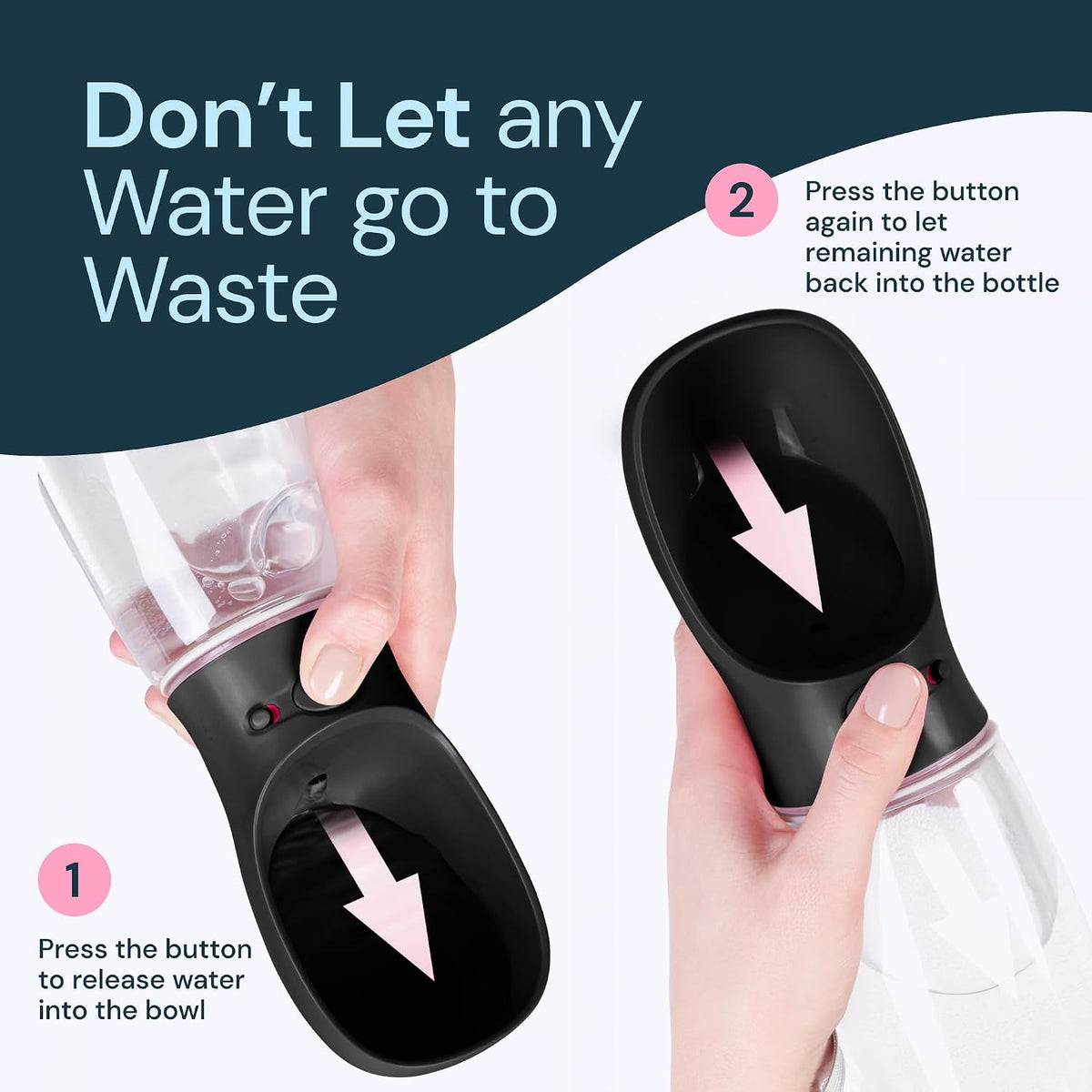 MalsiPree Dog Water Bottle Dispenser, Leak-Proof - Black / 12oz - Standard - image 4