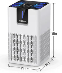 Air Purifiers for Home Large Room Up to 1250 Ft²,MOOKA H13 HEPA Air Purifier for Pets Dust Odor Smoke,Aromatherapy Function,Air Cleaner with 15dB Quiet Sleep Mode for Bedroom Office Living Room,White