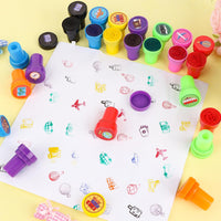 Hxezoc dog paw print stamps, 24 mini self-inking stampers in 8 bright colors - view 15
