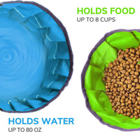 Collapsible Dog Travel Bowl - Blue and Green - image 2