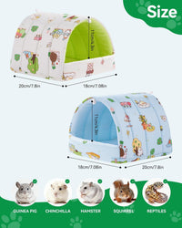 2 Pack Hamster Hideout Bed - Beige+Blue / 7.8*7in - image 2