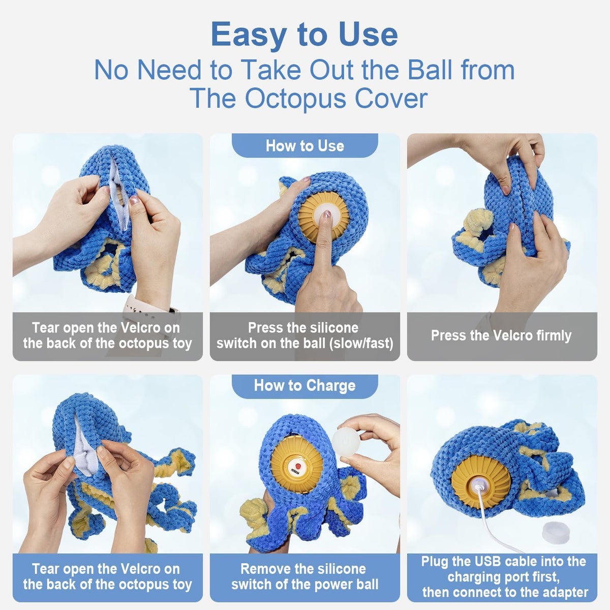 Interactive Dog Toys Octopus to Keep Them Busy – Essentials for Dogs - Blue - image 3
