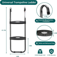 HBTower 3-Step Trampoline Ladder with Wide Flat Steps - 2-step - image 3