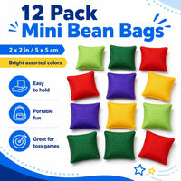 Halloluck mini bean bags 12 pack, 2 inch bean bags in bright assorted colors - view 2
