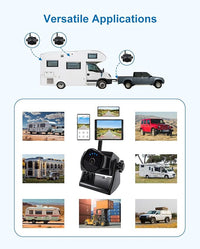 1080P Magnetic Wireless Backup Camera, WiFi Hitch Camera with Long-Lasting Battery,Night Vision,IP69K, Easy Installation for RVs, Trucks, Trailers, Compatible with iPhone,iPad, Android Devices
