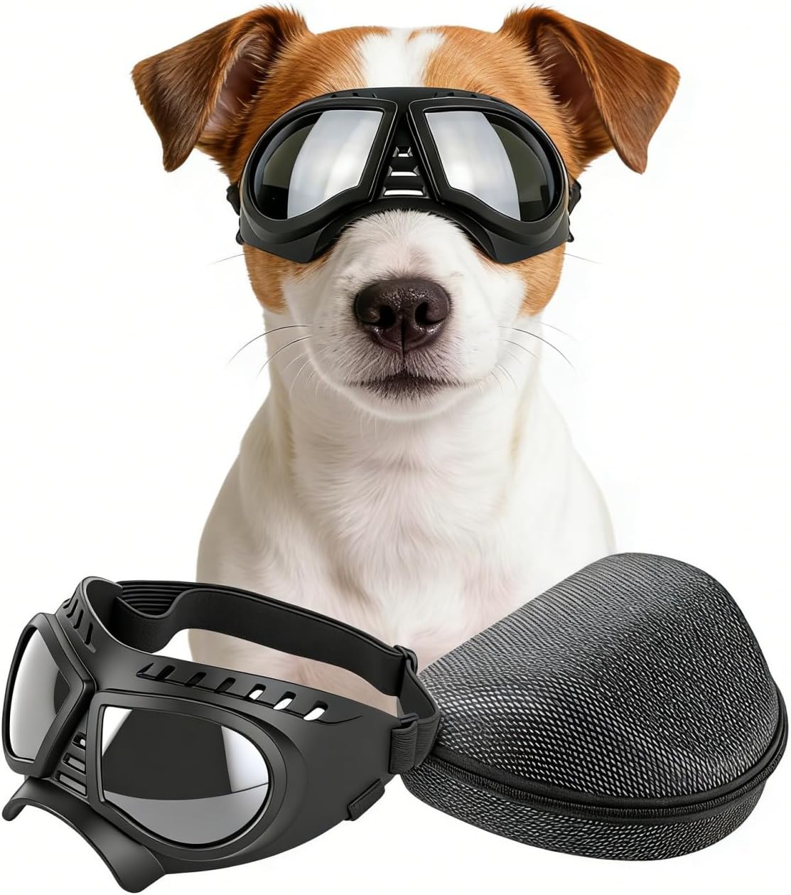 Dog Goggles for Large Dogs Eye Protection - Silver Lens / Medium