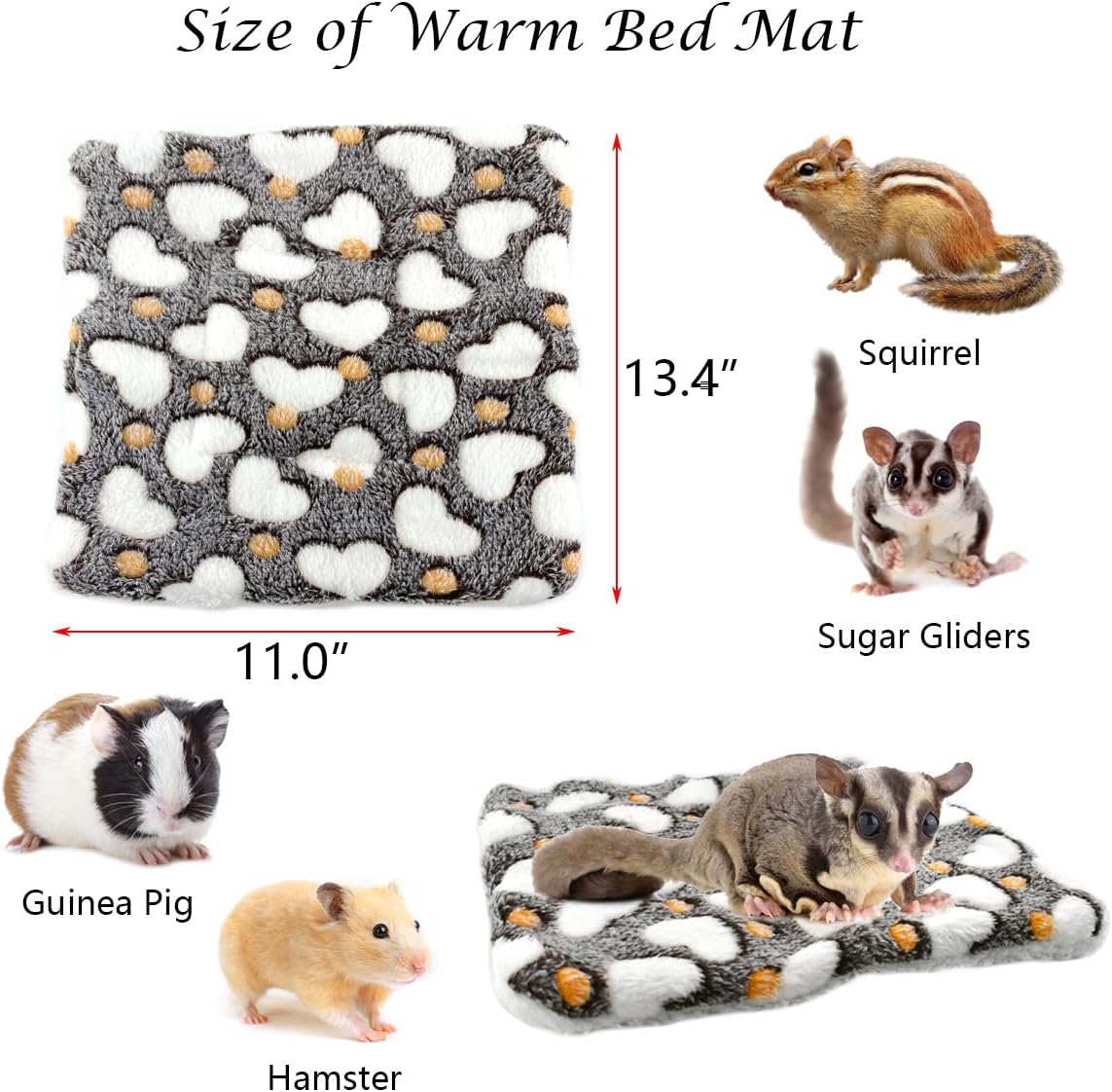 3Pcs Sugar Glider Hamster Hammock Hanging Tunnel and Warm Bed Soft - image 4