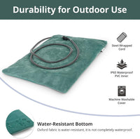 Outdoor Cat Heating Pad, 15.7" x 11.8", 30W, Grey – Essentials for Cats - Green / 19.7"L x 15.7"W - image 4