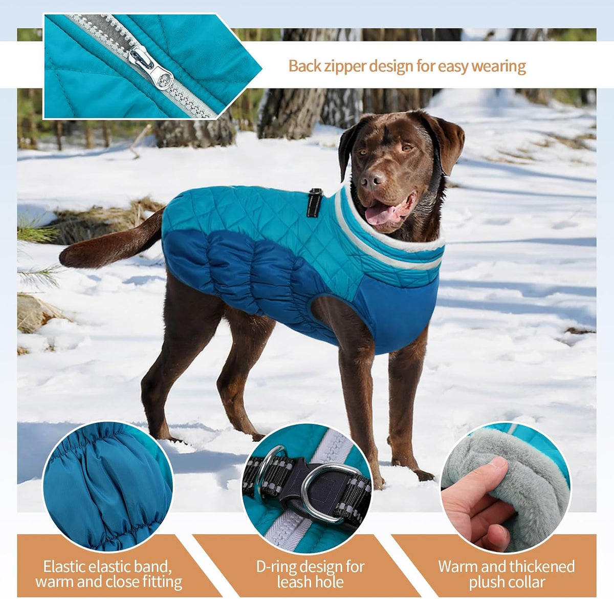 Dog Winter Jacket Cozy Reflective Waterproof Windproof Warm Pet - XX-Large / Dark Green - image 2