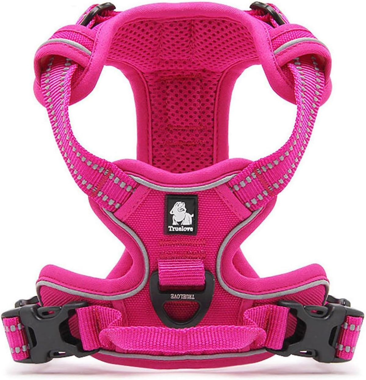 TRUE LOVE Adjustable No-Pull Dog Harness Reflective Pup Vest - M / Fushcia - image 2
