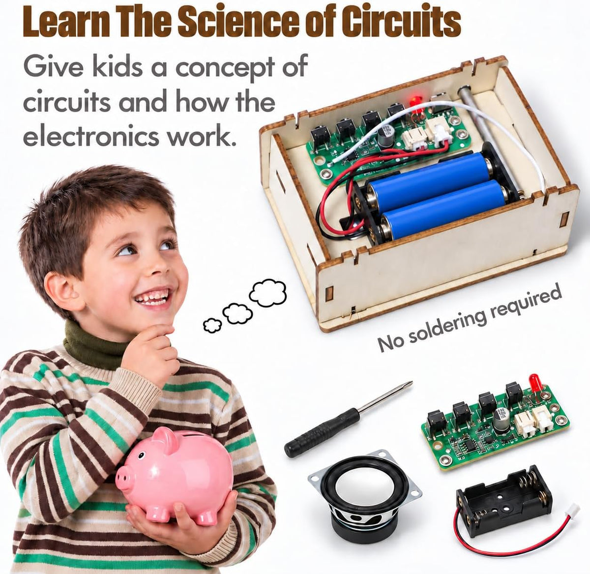 ANNISOKA DIY wooden radio STEM kit for kids with antenna - view 3