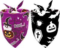 Halloween Dog Bandanas, Pumpkin and Cute Ghost Pet Scarf - Dog Bandanas Halloween Ghost