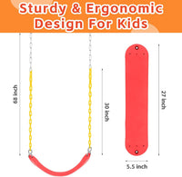 Pink Swing Seat, Heavy Duty Chain Plastic Coated - Red - image 2
