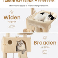 SHA CERLIN 65in Larger Cat Tree Tower Condo for Indoor - Beige - image 3