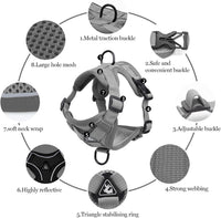 Wanheart cat Chest Harness and Leash - grey / L:11.02-16.5lb - image 3