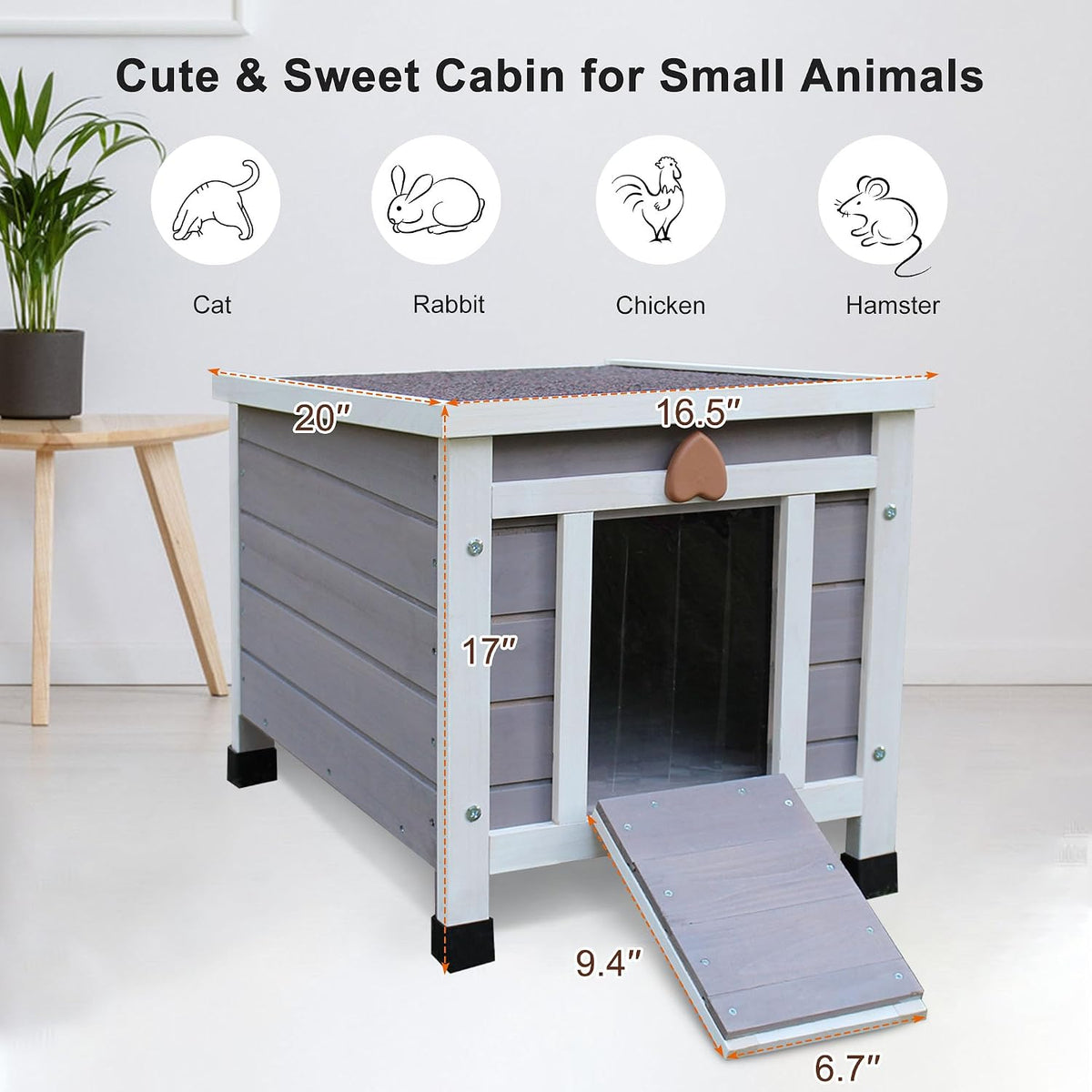 Cat House for Outdoor Cats - Grey(with Mat) - image 2