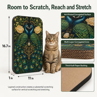 Cat Wall Scratcher, Art Cat Scratching Board for Indoor Cats – Essentials for Cats - Peacock - image 2