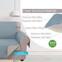U-NICE HOME Loveseat Sofa Cover for 2 Cushion Couch, Dark Grey – Essentials for Pets - Light Blue/Beige / 28''recliner-oversized - image 4