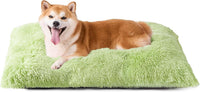 EHEYCIGA Fluffy Dog Crate Bed, Plush Extra Large Dog Pillow - Green / 35 x 23