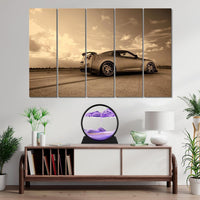 GEKETY 3D moving sand art picture in a round glass frame with layered blue sand - view 10