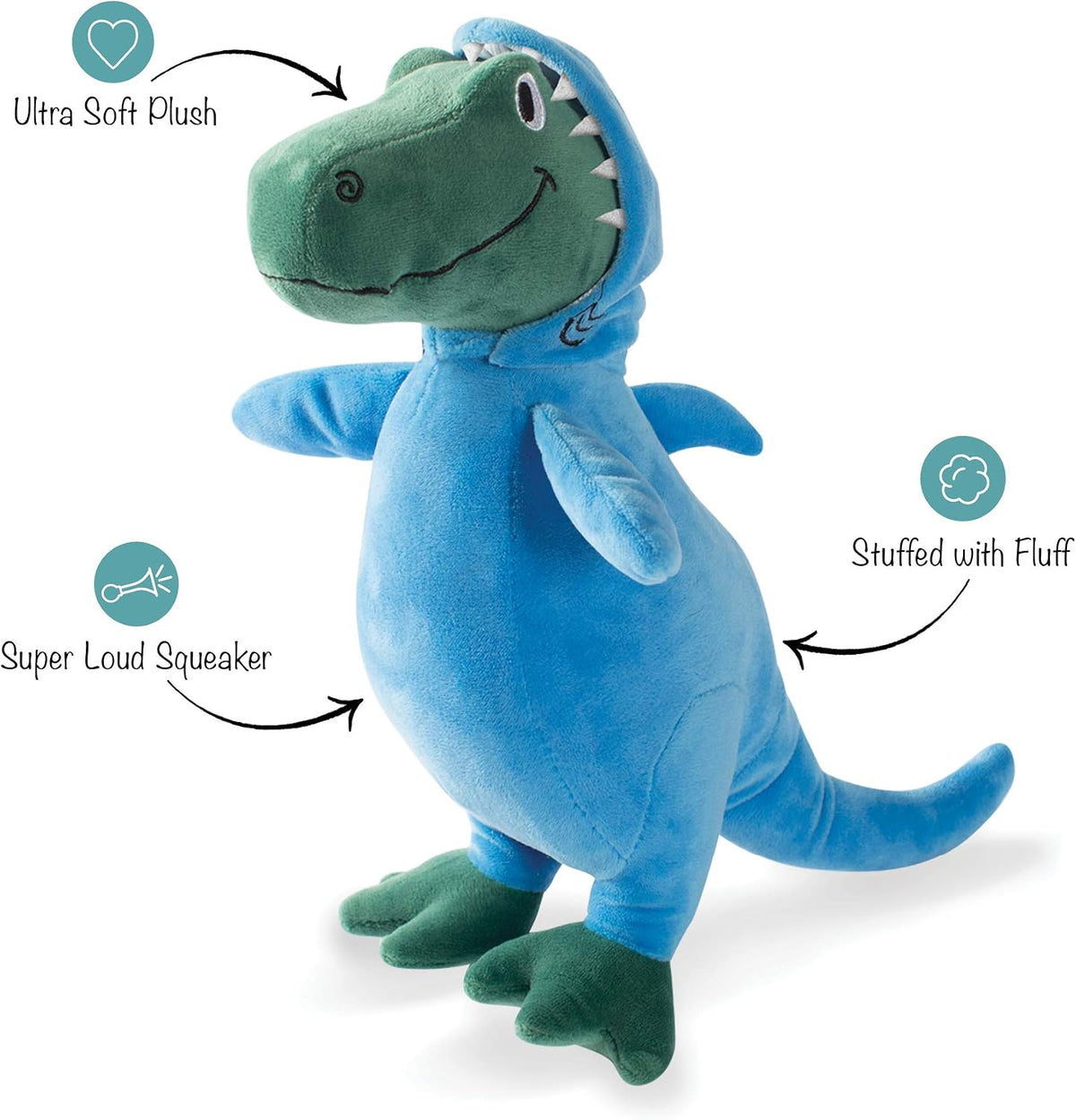 Fringe Studio Dog Plush Pet Toy with Squeaker - Feelin’ Jawsome - image 3