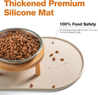 Elevated Cat Bowls with Food Mat - Bamboo - image 4