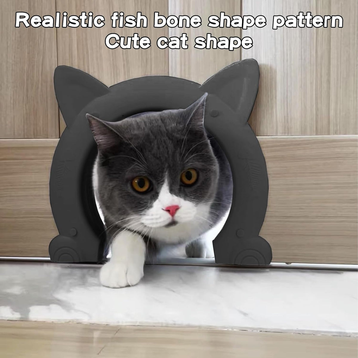 Fhiny Cat Door Interior Door - XL: 8.5" dia / Black - image 2